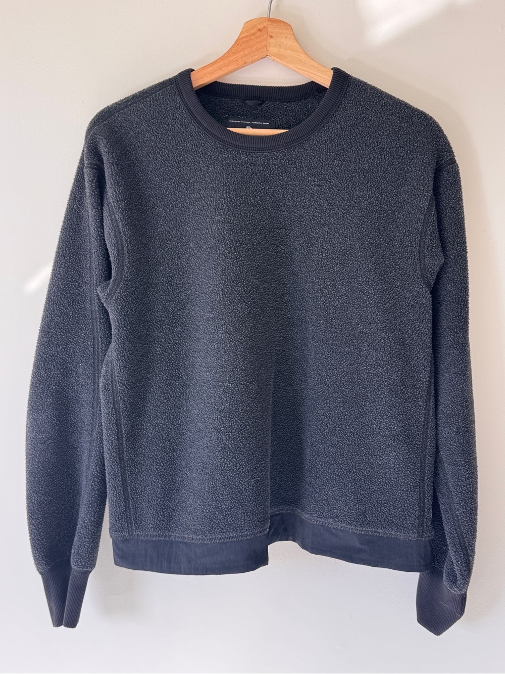 Reigning Champ Black Sherpa Crewneck Pullover